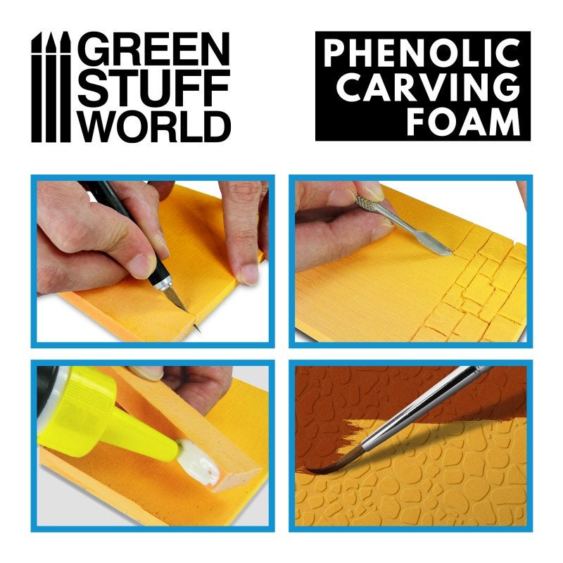 Phenolic Carving Foam 6mm A4 Size Compatible With Wargame Dioramas