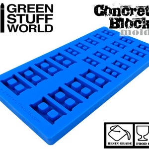 Moule en Silicone - BLOC DE BÉTON - flexible briques murs modélisme miniatures diorama échelle résine 40K
