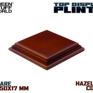 Socle en Bois Carré Ouvragé 5x5 cm - Noisette - bois mdf laqué chiffres miniatures affichage