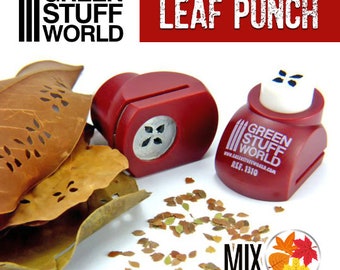 Miniature Leaf Punch RED - Leave maker perfect leaves for your scenery, dioramas, foliage, landscapes, sceneries and miniatures