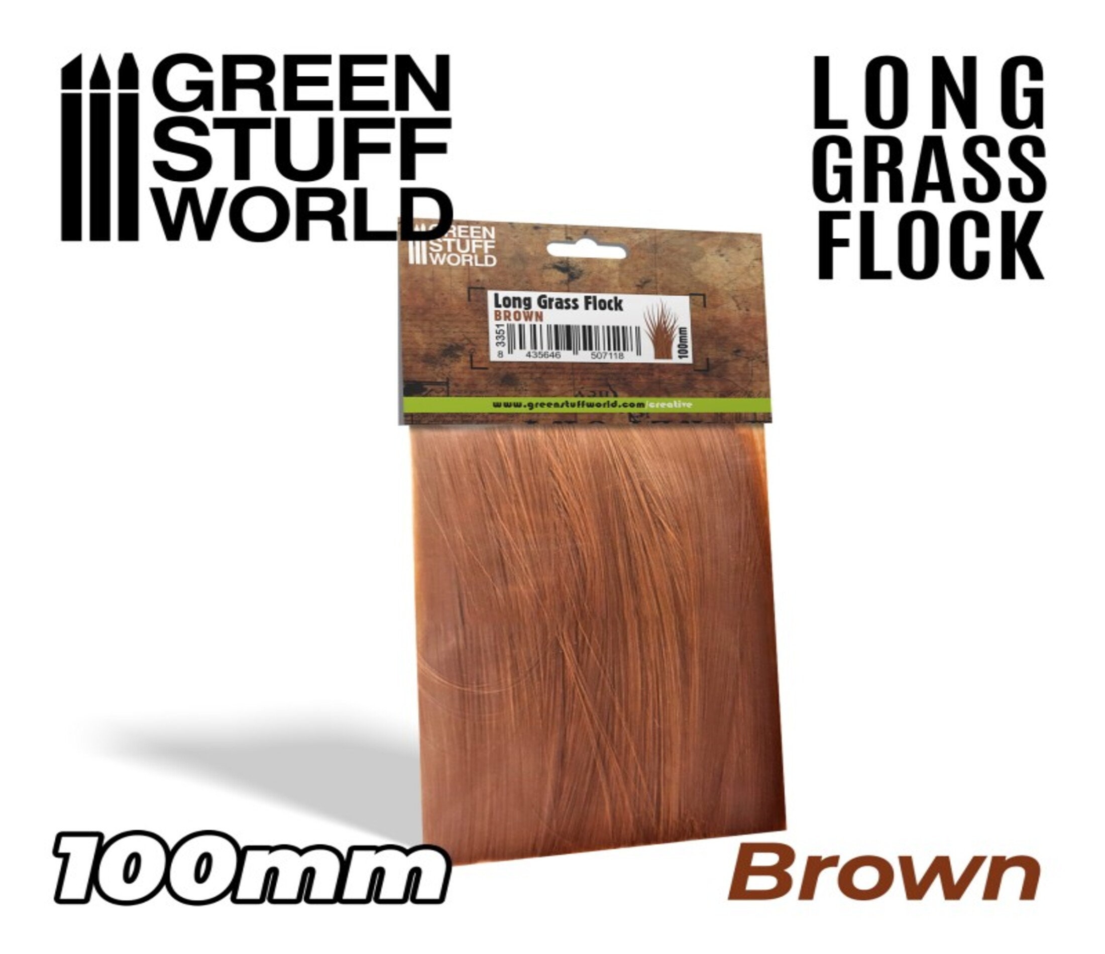 Long Grass Flock 100mm - Brown - Scenery Miniature diorama Basing Landscape compatible with warhammer