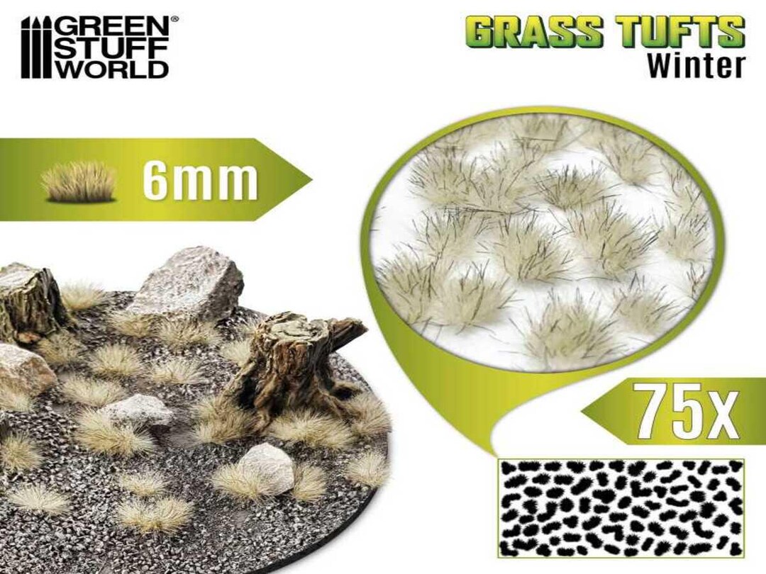 Static Grass Tufts 6 Mm - Winter White - Scenery Miniature Diorama