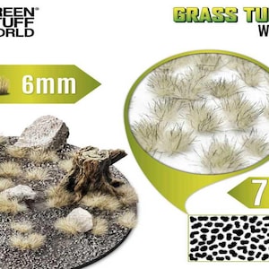 Static Grass Tufts 6 mm - Winter White - Scenery Miniature diorama Basing Landscape