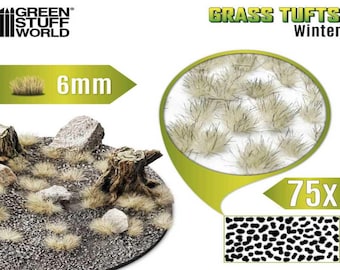 Matas Cesped - Tufts - 6 mm - Blanco Invierno - Dioramas escenografía tufts peanas miniaturas modelismo