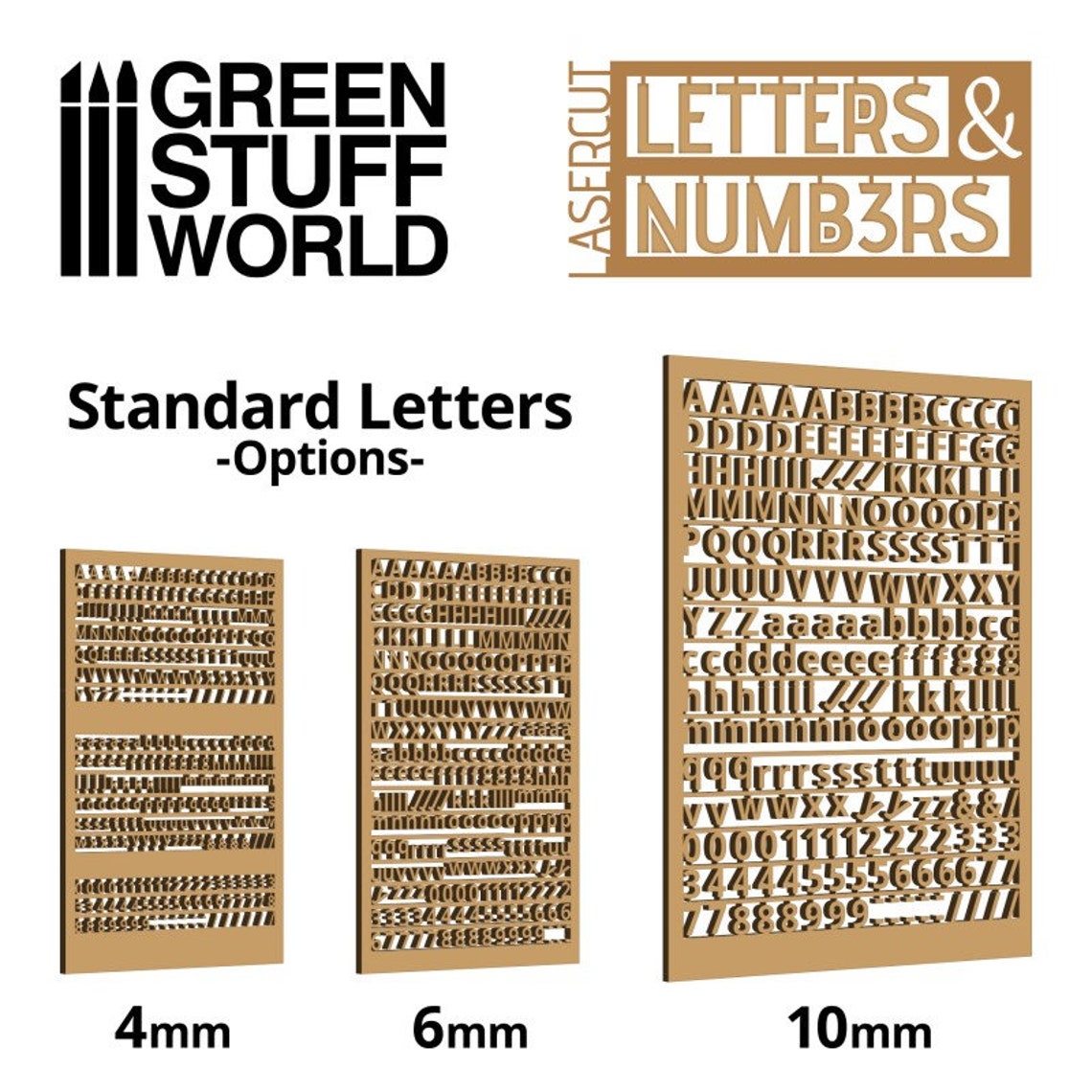 Letters and Numbers 4 Mm STANDARD- Bases Plastic Raised Signs Banners ...