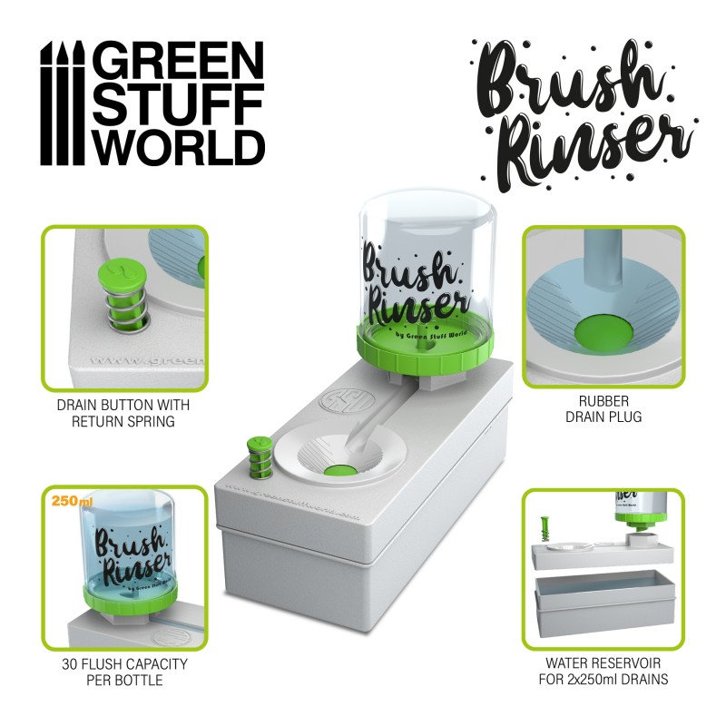Water Dispensing Paintbrush Cleaner - Push Button Mod by MacNite, Download  free STL model