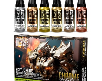 Paint Set - CHROME - Brush and Airbrush Alcohol-based metallic paints mirror effect paint