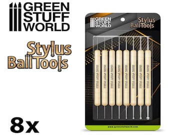 Professional Metal BALL STYLUS tool - 8pcs - Sculpting Burnisher Tools