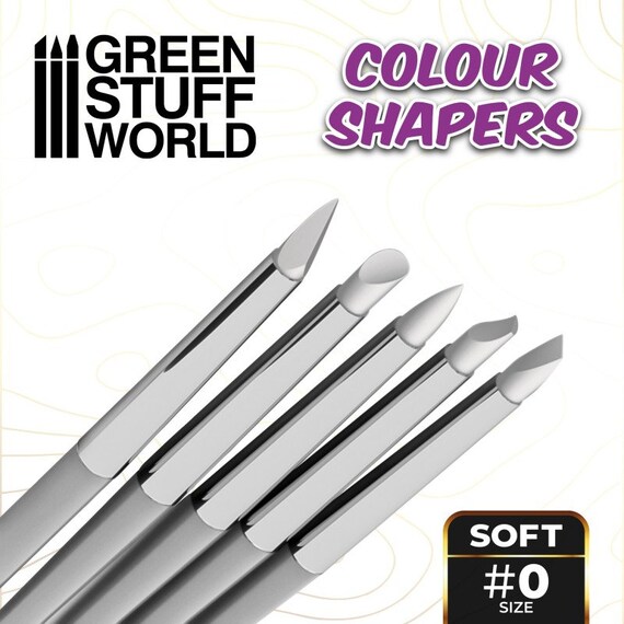Green Stuff World Colour Shaper Set – Size #0 & #2 White Soft – 10pc Clay Sculpting Tools