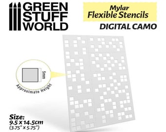 Flexible Stencils - DIGITAL CAMO (5mm) - mylar paint effect hobby miniatures