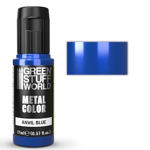Livfull metallicfärg - Anvil Blue - färgeffekt hobbypensel airbrush miniatyrer akryl