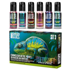 Chameleon-Metallfarben Farben Set 3 - Pinsel und Airbrush Acrylfarben Colorshift Miniaturen Malerei kompatible mit 9age AOS, TOW
