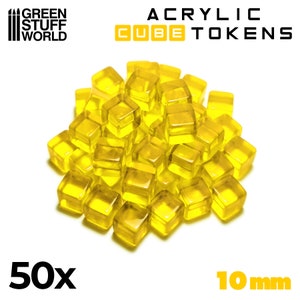 Tokens Cubos AMARILLOS 10mm - Marcadores Materiales Recursos - Juegos de Mesa Cartas