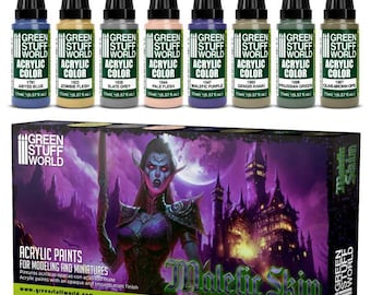 Färgset - Malefic Skin - Pensel- och airbrushfärger Akrylfärger Modellfärger för dioramor kompatibla med Slaneesh miniatyrmålning Krigsspel