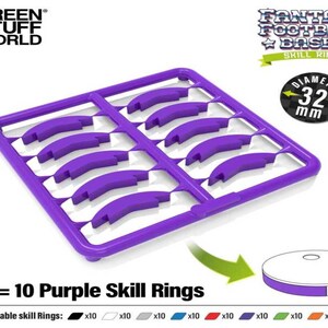 Anillos de habilidad 32mm Violeta - juegos de mesa rol peanas token compatible con Blood Bowl