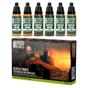 Paint Set - Leather and Brown - Brush and Airbrush Acrylic Paints Model paints for dioramas compatible with miniature painting Wargames