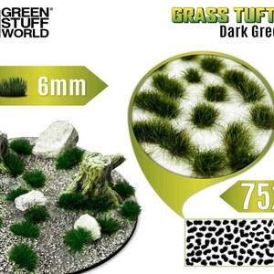 Static Grass Tufts 6 mm - Dark Green - Scenery Miniature diorama Basing Landscape
