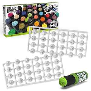 Copritappi Campione Colore - Bianco (in plastica) Bottle Cap Swatches - Hobby paint bottle topper per modellismo