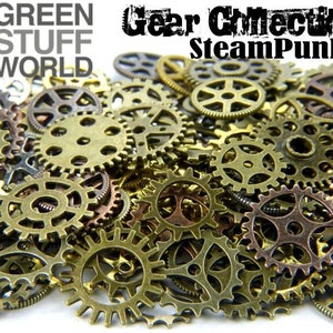 Set 85gr. - COGS and GEARS Steampunk 40-50 pieces - sizes 1&#39;5-2&#39;5cm - Big Variety Beads Mix