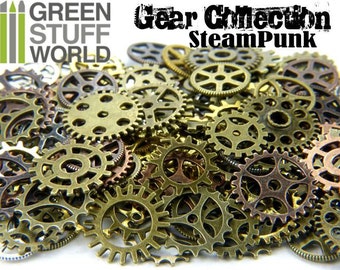 Set 85gr. - COGS and GEARS Steampunk 40-50 pieces - sizes 1&#39;5-2&#39;5cm - Big Variety Beads Mix