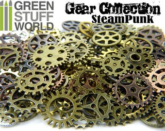 Set 85gr. - COGS and GEARS Steampunk 40-50 pieces - sizes 1'5-2'5cm - Big Variety Beads Mix