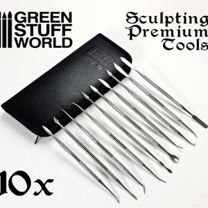 10x Professional Sculpting Tools with case - Carver tool - compatible with Wargames Wargaming