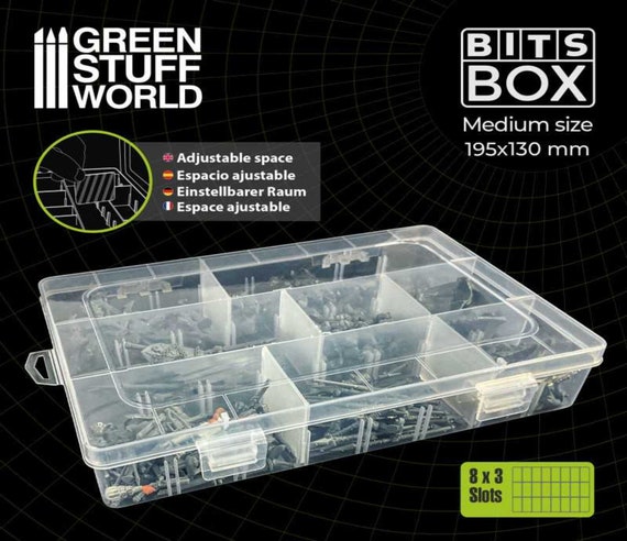 Storage Bits Boxes M - hold fishing accessories, screws, paper clips, sewing threads, buttons, jewellery beads, tablets