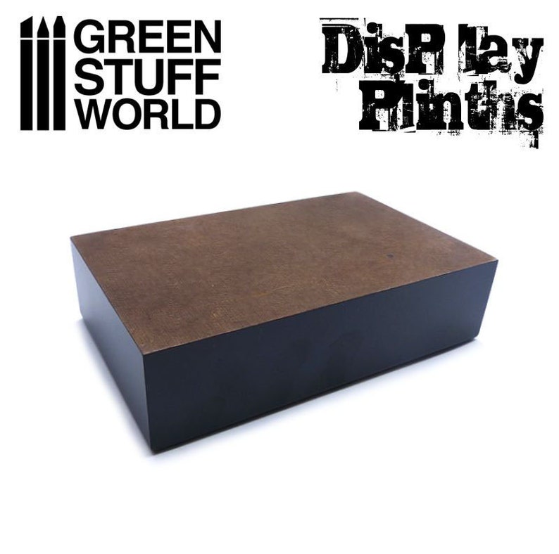 RECTANGULAR PLINTH 15x10 cm BLACK base figures miniatures scenery exhibition mdf wood image 2