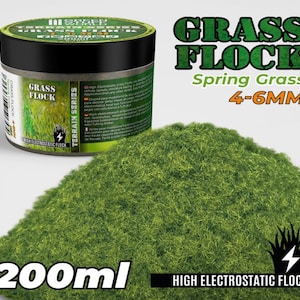 Statische grasmat 4-6 mm - LENTEGRAS - 200 ml - dioramabases voor modellering