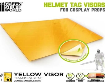Cosplay Helmet TAC Visor - Yellow - TAC Visor Sheets for Cosplay Helmets