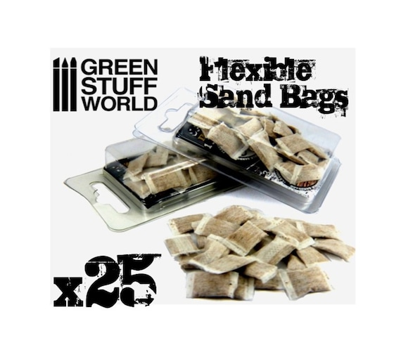 Green Stuff World: Scale Flexible Sand Bags for Dioramas and Scenery x25 Green Stuff World: Scale Flexible Sand Bags for Dioramas and Scenery x25