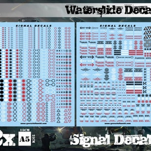 Waterslide Decals - Gundams and Robot Signals - Water slide decals compatible with Wargames Wargaming miniatures, wargames, dioramas