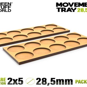MDF-bewegingstrays 28,5 mm 5 x 2 - Skirmish Lines - compatibel met Wargames AOS en andere miniatuurtafelspellen
