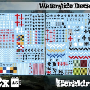Waterslide Decals - Heraldry Water slide decals compatible with Wargames Wargaming miniatures wargames, dioramas