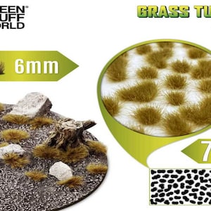Static Grass Tufts 6 mm - Beige - Scenery Miniature diorama Basing Landscape