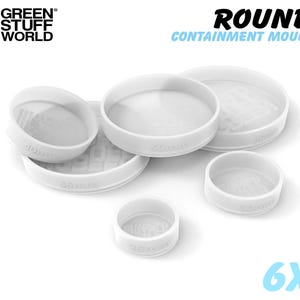 6x Translucent ROUND Containment Moulds compatible with Wargames Wargaming round bases for miniatures