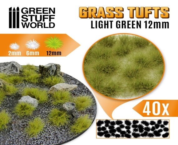 Grass TUFTS 12mm Self-adhesive LIGHT GREEN Scenery Miniature