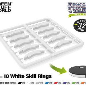 Anillos de habilidad 32mm Blanco - juegos de mesa rol peanas token compatible con Blood Bowl