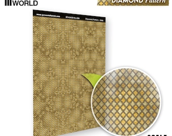 Diamond Pattern Stained Glass - for Miniature dollhouses dioramas scale models
