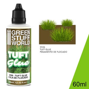 Tuftlim 60ml - lim för statiskt gräs och tuftlim för dioramor, gräsmattor, krigsspelsbaser och landskapsscenerier. Bättre än PVA-lim.