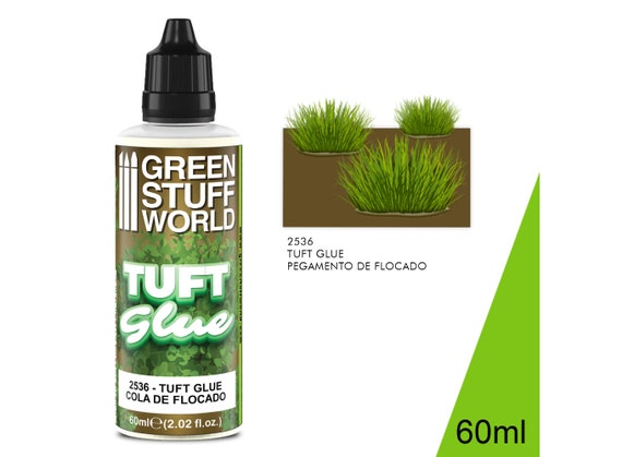 Tuft Glue 60ml - glue for static grass and tufts for dioramas, grass mats, Wargames bases, and Scenery Landscape. Better than PVA glue.