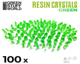 GREEN Resin Crystals - compatible with Warhammer Miniature Bases Necrons Model Scenery Landscape