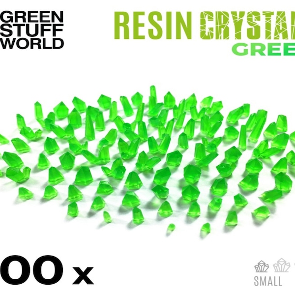 GREEN Resin Crystals - compatible with Warhammer Miniature Bases Necrons Model Scenery Landscape