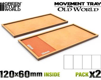 Bandejas de Movimiento DM - 120x60mm - compatibles con Wargames TOW Wargaming the Old World Fantasy