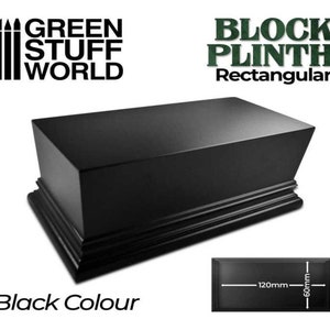 Piedistallo Rettangolare 12x6cm - Nero - MDF legno laccato display espositore figure miniature