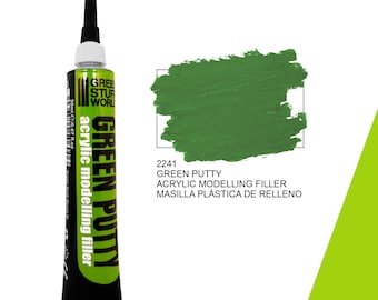 Green Putty - Liquid Green Stuff with applicator - Plastic putty for modeling and miniatures Compatible with Warhammer miniatures