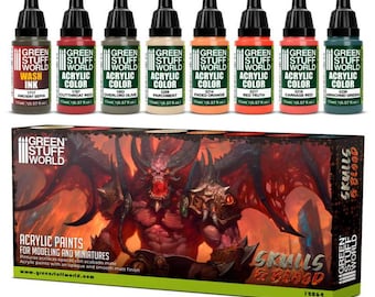 Paint Set - Skulls & Blood - Acrylic Paints Metallic wargame modeling, miniature painting and dioramas