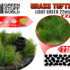 Grass TUFTS XXL - 22mm self-adhesive - Light Green - Scenery Miniature Basing compatible with Wargames Wargaming