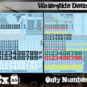 Decalcomanie ad acqua - Solo numeri - Decal acqua compatibili con carri armati in miniatura, giochi di guerra, Gundam, diorami e wargames