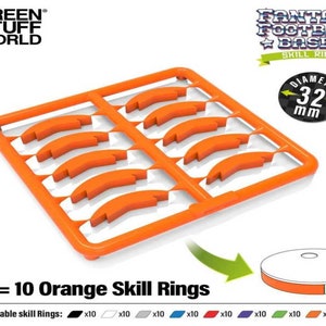 Anillos de habilidad 32mm Naranja- juegos de mesa rol peanas token compatible con Blood Bowl
